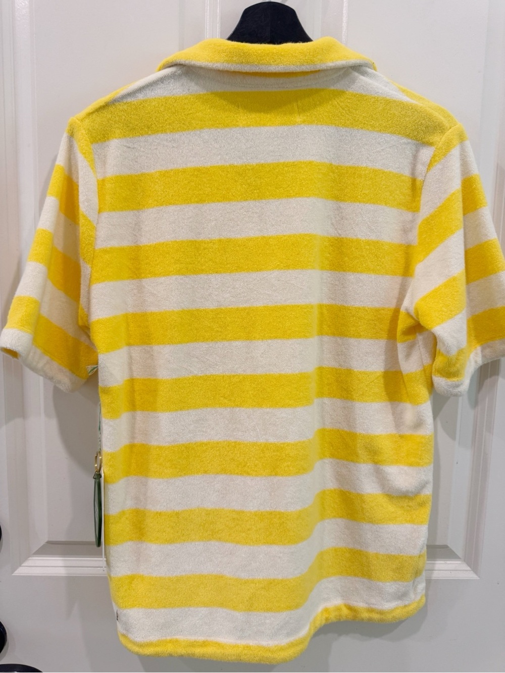 Trovata Bird of Paradis Terry Yellow and White Striped Polo medium $228 - Picture 3 of 8